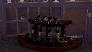 Walnut Wooden Tobacco Pipe Stand Holder Rack for 7 Tobacco Pipes, Handmade from Solid Wood FA0070