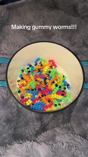 A bowl of Kandi 😉 lol #kandi #ponybeads #beading #gummyworms #beads | gummy worm
