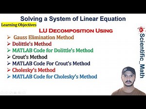 LU Decomposition Method For Solving System of Linear Equations |LU Factorization Method With Example