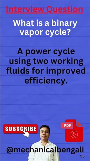 Binary vapor cycle #mechanical #interview