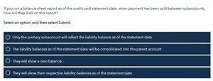 If you run a balance sheet report as of the credit card stateme... | Filo
