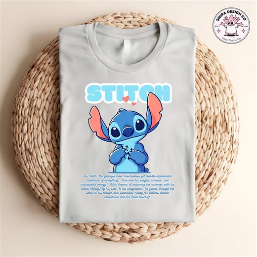 Stitch Cute Cartoon Shirt Blue Alien Stitch Kawaii Unisex T Shirt - Etsy