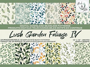 Green Leaf Seamless Pattern: Nature Digital Paper (digital Download) - Etsy