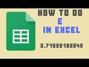 E in Excel (in under 1 minute)