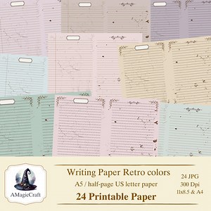Retro Mood: Vintage Writing Paper Stationery Set,printable Stationery, A4 & US Letter (digital Download) - Etsy