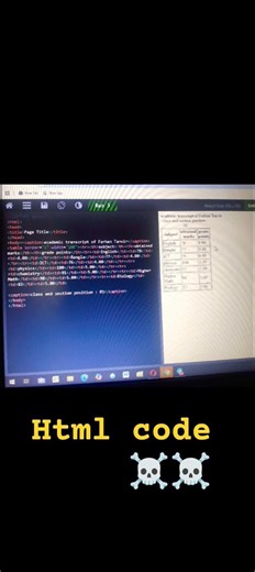 Html code ☠️☠️🔥 coding for beginners 🙃. hsc HTML programming language 🥱🥱🥱🥱