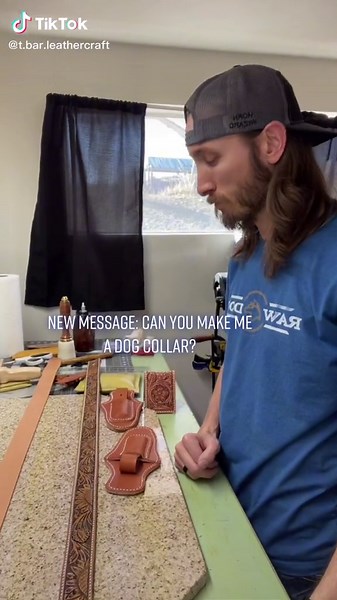 TikTok, you’re wild 😂 #customleather #leatherwork #leathercraft #itbelikethat #leathertok #leathershop #cowboy #makersgunnamake