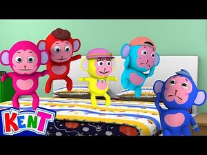 Five Little Monkeys Jumping On The Bed + More Nursery Rhymes For Kids | All Babies Channel