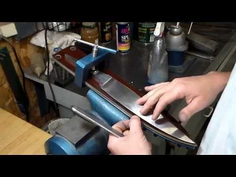 Custom Knife Making hand sanding with Nick Wheeler
