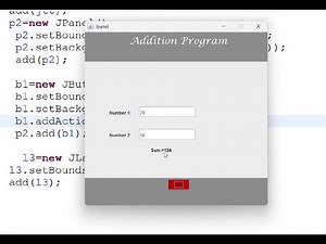 Java Swing Tutorial | JFrame Addition Program | GUI Calculator Example