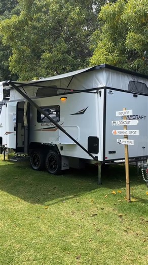 Imagine the adventures, the laughter, and the sleepy little faces tucked into these bunks. Make this summer a family holiday to remember with a Jayco Starcraft pop top. #jayco #jaycoaustralia #jaycocaravanland #CaravanAustralia #FamilyCaravan #CampingAustralia #CaravanLifestyle #PopTopCaravan #RVLivingAustralia #CaravanDealer #ExploreAustralia #SummerRoadTrip #FamilyTravelAustralia #CaravanAdventure | Jayco Caravanland
