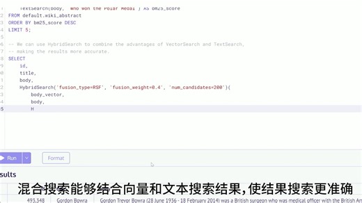 MyScale SQL 向量演示视频