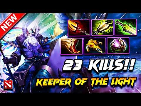 x23 Kills KEEPER OF THE LIGHT Dota 2 Gameplay | Keeper of The Light DOTA 2 Carry Build Gameplay 7.41