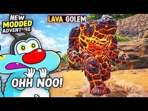 WE FOUND THE LAVA GOLEM | ARK in HARDCORE MODE! | NEW ARK Modded Episode #9 .ft Oggy