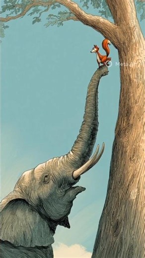 Elephant and squirrel story for kids