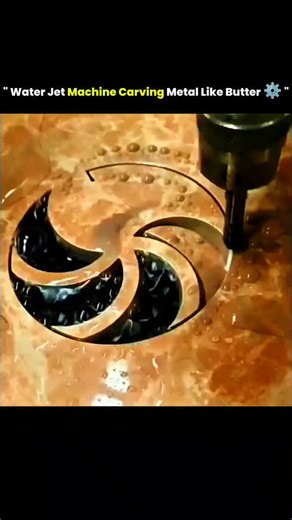 @solved_science on Instagram: "High-pressure water jet cutting uses an ultra-thin stream of water mixed with abrasive particles to slice through metal with incredible accuracy. The cold-cutting process prevents heat damage, allowing clean edges and complex designs on steel, aluminum, and other materials. #waterjet #machine #carving #metal #tech #knowledge #technology #history #usa #innovation #fyp #viral #didyouknow #reels"
