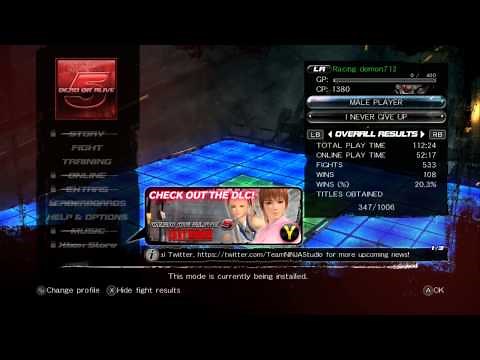 Dead or Alive 5 Last Round Menu and Character Glitch