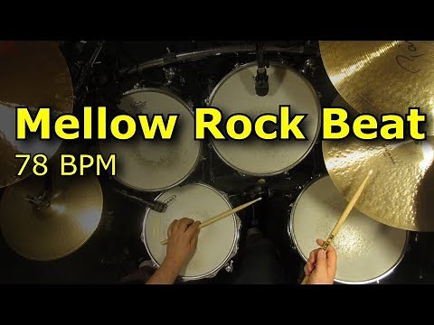Mellow Groove Rock Drum Loop For Guitar Practice and Recording 78 BPM