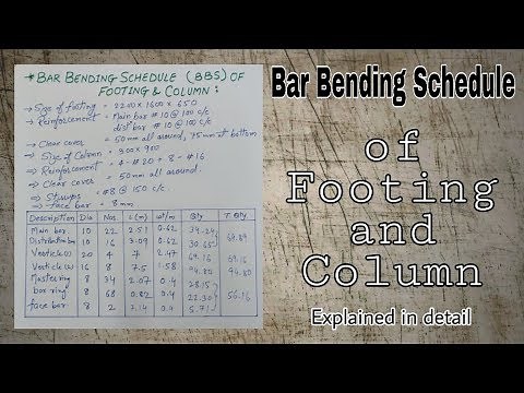 Bar Bending Schedule (BBS) of footing and column | How to make bar bending schedule
