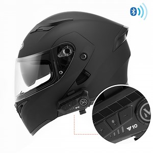 Oumurs Motorcycle Bluetooth Modular Full Face Dual Visor Flip-Up Adjustable XL Helmet