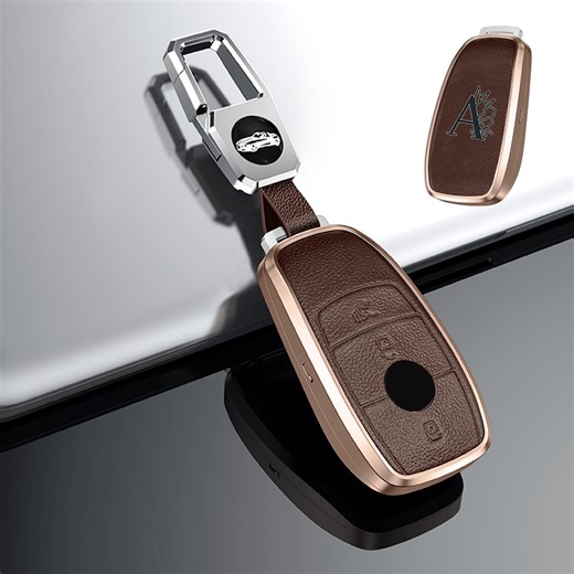 Customizable Leather Aluminum Key Fob Cover Set With Keychain for Mercedes-benz / AMG - Etsy Australia