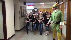Winneconne Elementary 5th Grade Band marches around the school getting everyone ready for the Christmas Holiday. | Winneconne Community School District