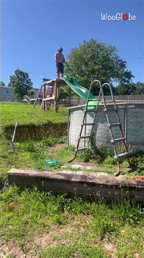 Funny Dad Proves Wife Right with Hilarious Slide Fail || WooGlobe