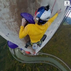 51K views · 505 reactions | JAW-DROPPING CLIMB: Two Slovenian climbers scaled Europe's highest chimney, which at over 1,100 ft tall is the world's longest artificial multi-pitch climbing route. abcn.ws/3adjpYx | ABC World News Tonight with David Muir | Facebook