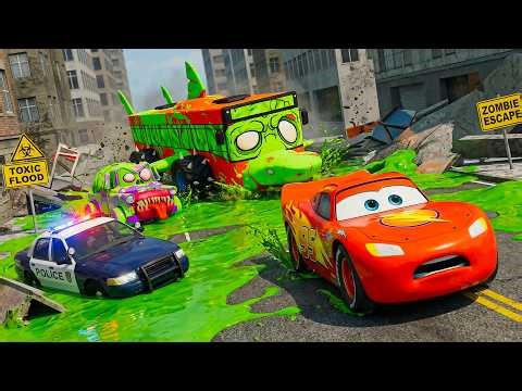 McQueen Monster : Police Discover Zombie, Giant Monster Chase - Horror Story - BeamNG.drive