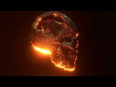 Halloween VJ Loop - Rotating Skull Spooky Background Animation