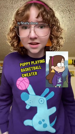 Mabel Pines Cosplay with Bill Cipher: Cute Puppy Playing Basketball Sweater
