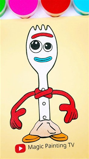Forky from Toy story #trending #cartoon #shortfeed #toystory #forkids #kidsart #magicpaintingtv