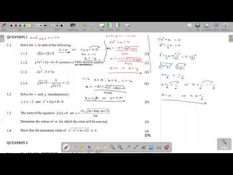 GRADE 11 MATHEMATICS P1 DBE NOVEMBER 2018 QUESTION 1 ALGEBRA
