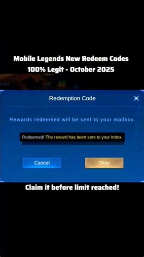 mobile Legends Redeem Codes October 2025 - Claim Now #mlbbdiamondscode #mobilelegends #mlbbfreeskins