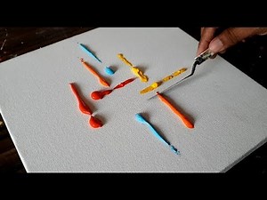Cool Abstract Painting Demonstration / Acrylics & Palette knife/Satisfying/Project 365 days/Day#0128