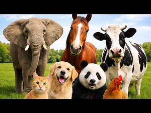 30 Cute Animal Sounds for Kids 🐱🐮 | Learn Animal Names and Sounds Monkey , Cat , cow #AnimalsForKids