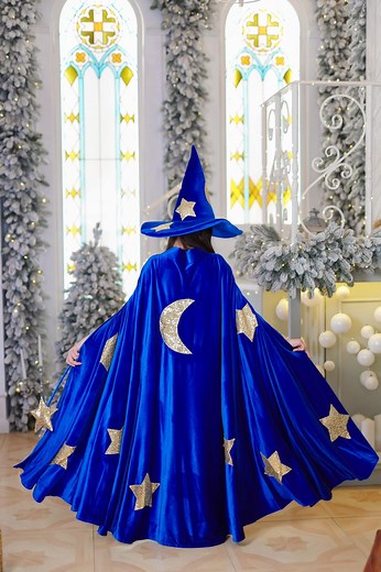Wizard Costume Adult, Halloween Wizard Outfit, Blue Cosplay Costume - Etsy