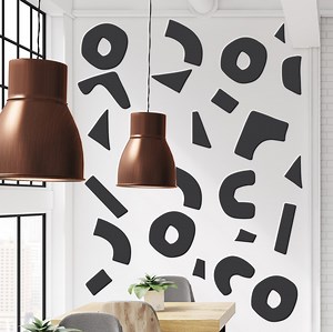 Abstract Wall Decals - Black Abstract Shapes, Pattern, Modern Wall Art, Black and White Minimalist, Geometric Living Room Wall Art - Etsy