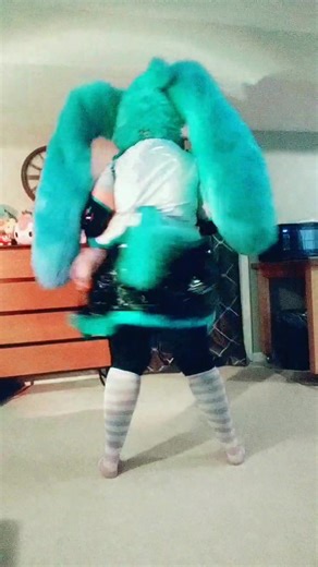 Adorable Miku Fursuit Tail Wagging Compilation