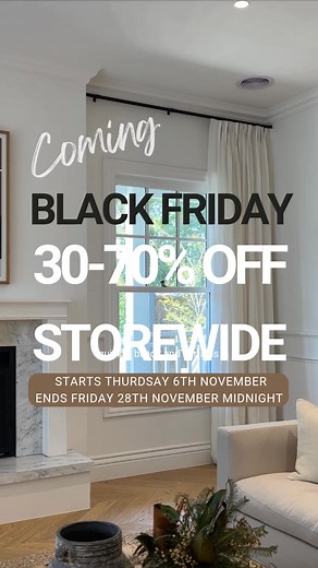 Black Friday Sale is coming || Nov 6 to Nov 28, and this year it’s going to be massive. We’re talking up to 70 % off sitewide, including every custom-made curtain, ready-to-hang style, track, and pole. And when we say it’s huge, we mean it — last year we made more than 2,700 custom curtains during Black Friday alone. Here’s your insider tip 👇 💡 Order your free fabric samples now 💡 Measure up early 💡 Be ready the minute the sale drops Because once it starts, things move fast. Lead times stret