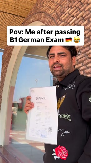 Chacha in berlin on Instagram: "Me after passing B1 German Exam 🇩🇪😂 #Learngerman #Germanphrases #Livingingermany #LanguageTips #foryou #reels #b1prüfung #bestanden #germanlanguage #chachainberlin #europe #deutsch #berlin #india #telc #goethe #b1germanclass #GermanCulture #workingermany #acheivement #spain"