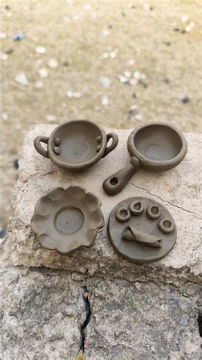 diy clay kitchen set, #clayart #claycraft