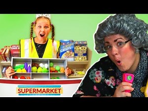 Ruby Pretend Play Shopping for Greedy Granny in Grocery Store Super Market Toys