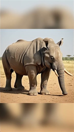 Elephant and Rhinoceros Hybrid-Epic Animal Transformation #shorts