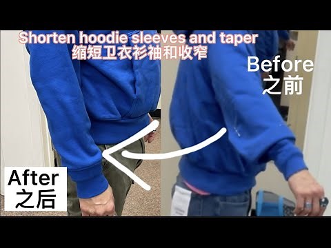 Shorten hoodie sleeves and taper