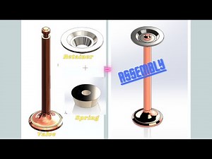 valve spring and retainer 2d 3d drawing and assembly