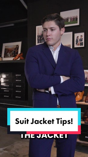 Suit jacket fit tips! Part 4 - Make sure the length is perfect! #suitshop #navysuit #summerwedding #suithacks #suitfitting #suittips #boston #suitjacket