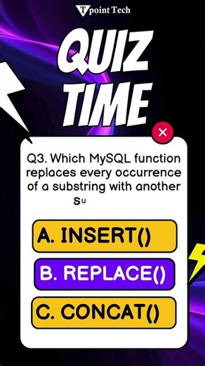 MySQL MCQs | MySQL Practice Questions & Answers | Tpoint Tech