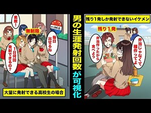 【漫画】男の生涯発射回数が可視化されたらどうなるのか？人生であと何回発射できるのかわかる世界とは？