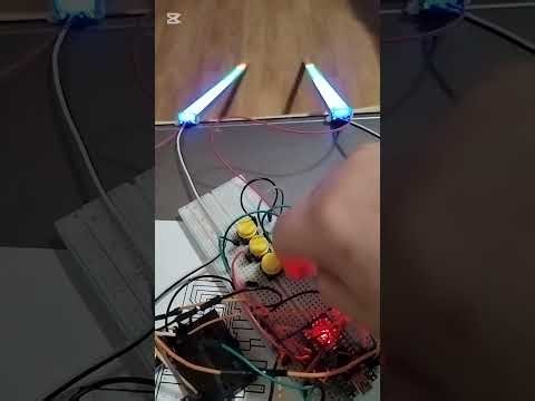 Vu-metru 2x60 leduri WS2812B, Arduino Nano. Vu-meter 2x60 WS2812B LEDs, Arduino Nano.